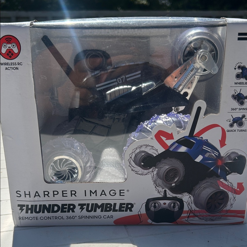 NWT Sharper Image Thunder Tumbler RC Car - Black and Silver